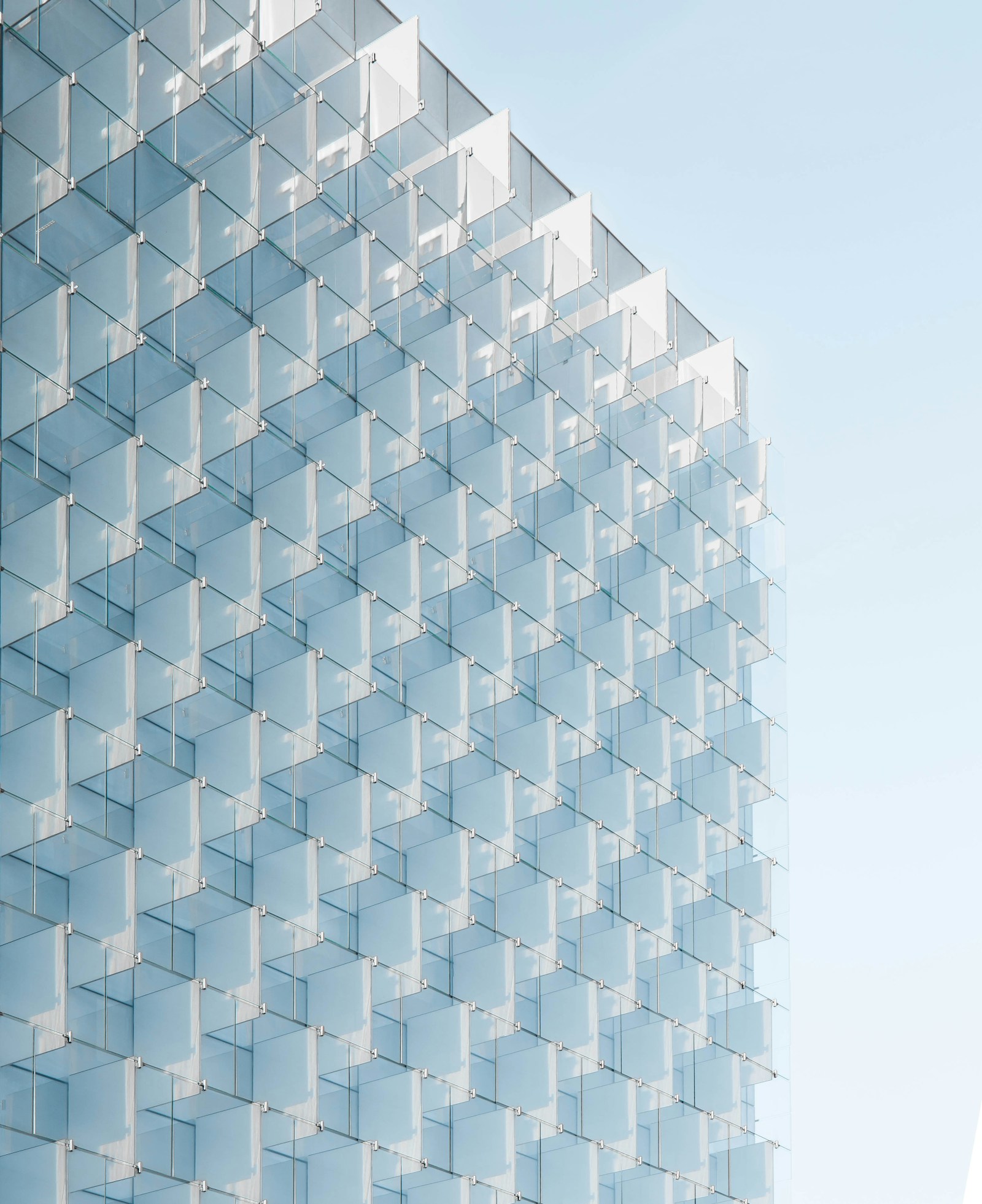 Geometric lines of a contemporary glass facade